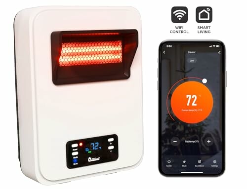 Infrared heater with WiFi featuring portable convenience, rapid heating, moisture retaining, and safety assured.