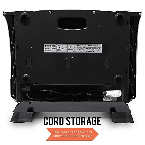 Back view of toaster showing cord storage compartment.